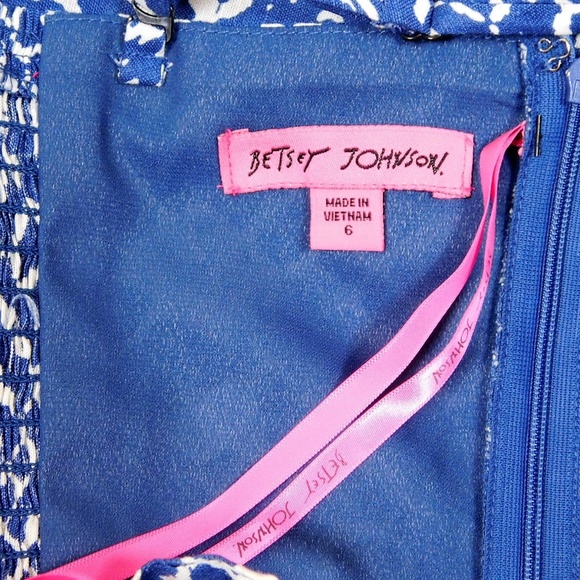 Betsey Johnson Maxi Dress Aztec Print Linen Navy 6 - Picture 3 of 8